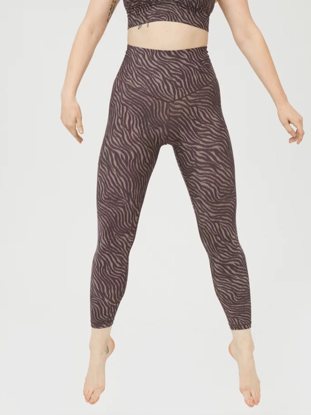 OFFLINE Aerie Real Me 7/8 Leggings Womens M Zebra Animal Print High Rise